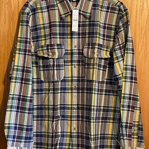 J. Crew Men's Medium Madras Plaid Shirt